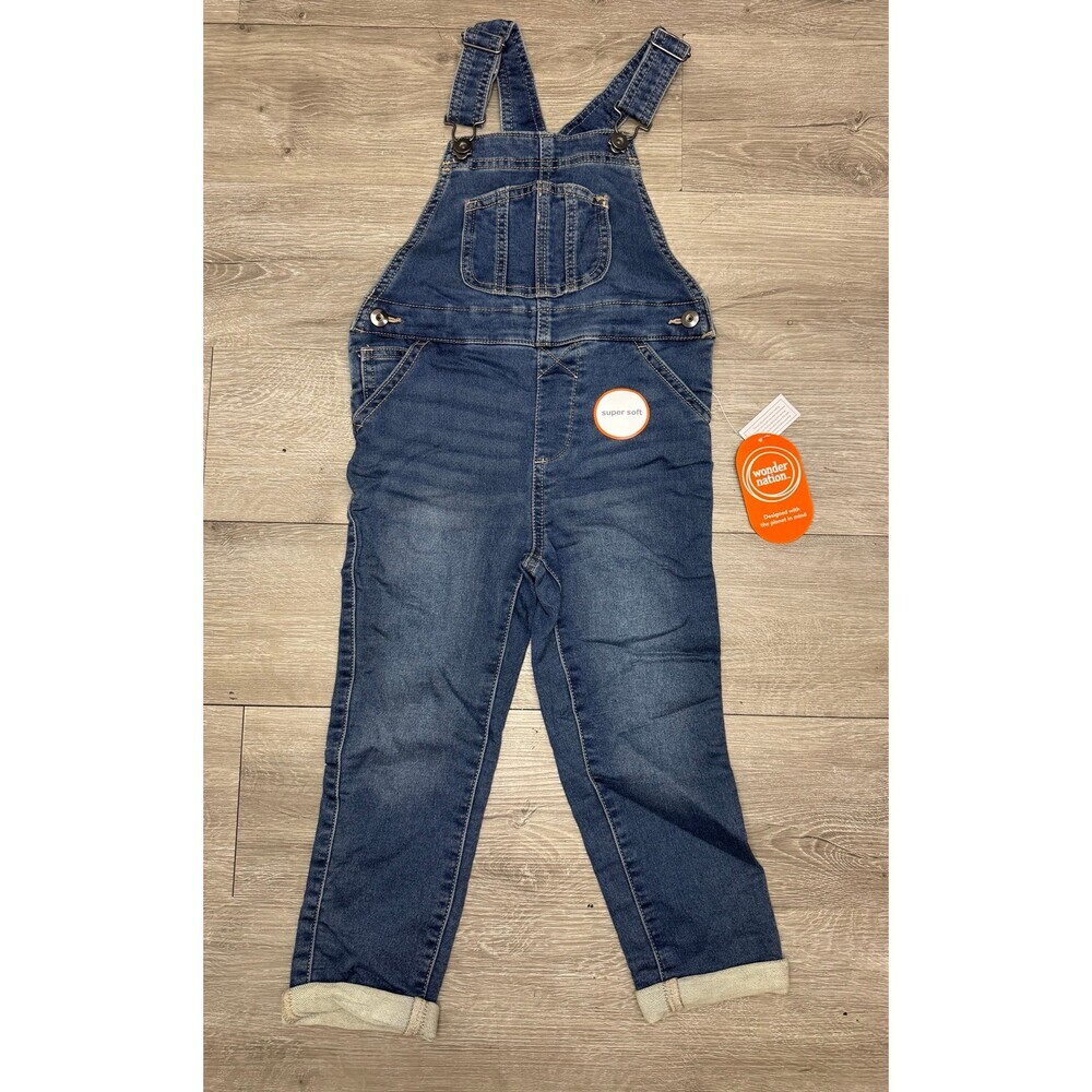 Kids Denim Overalls 4T Adjustable Straps Soft Jeans NWT